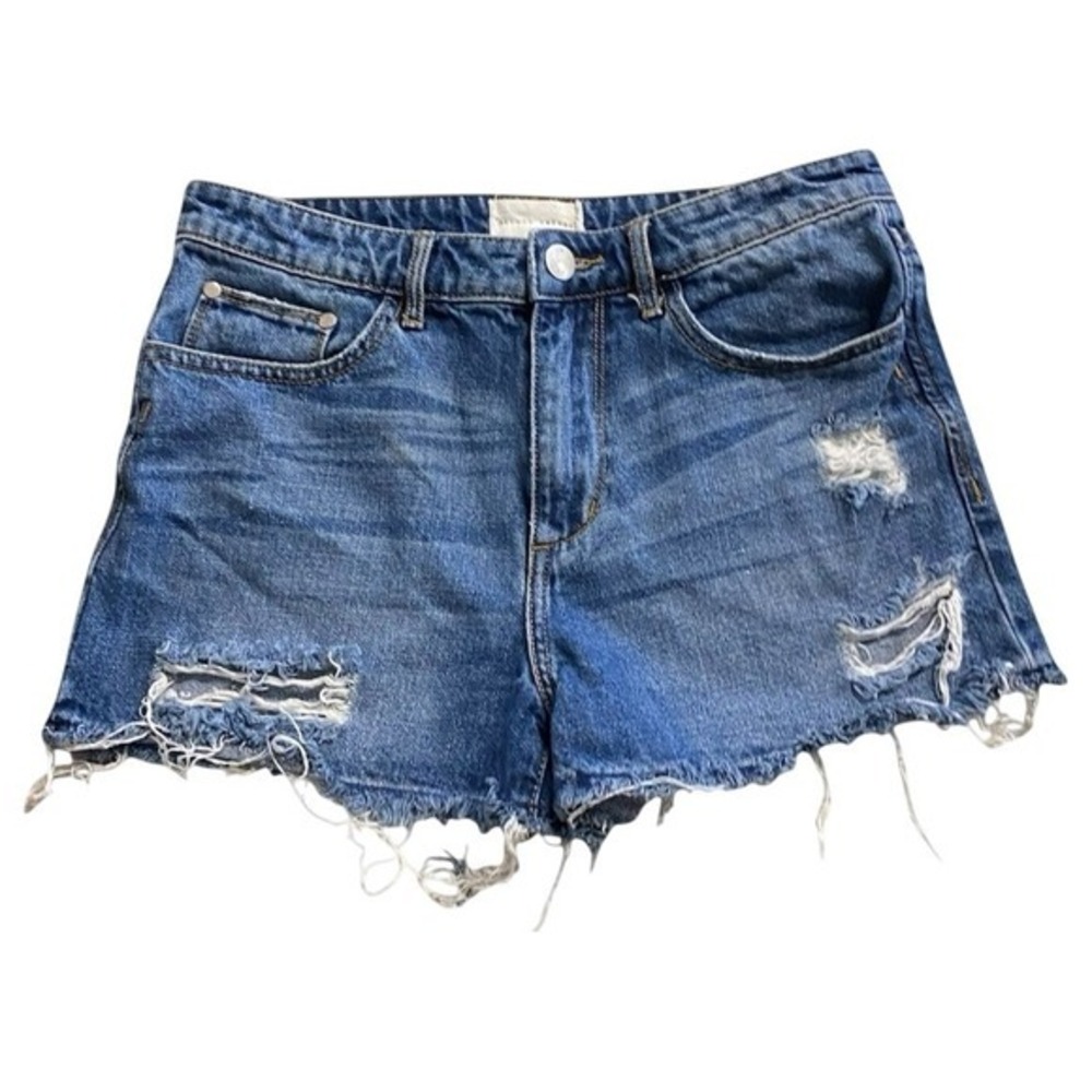 Gilded Intent 100% Cotton Distressed High Rise Cutoff Denim Shorts Size 28‎